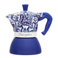 Лимитированная гейзерная кофеварка Bialetti Moka Induction Dolce&Gabbana Blu Mediterraneo 5356